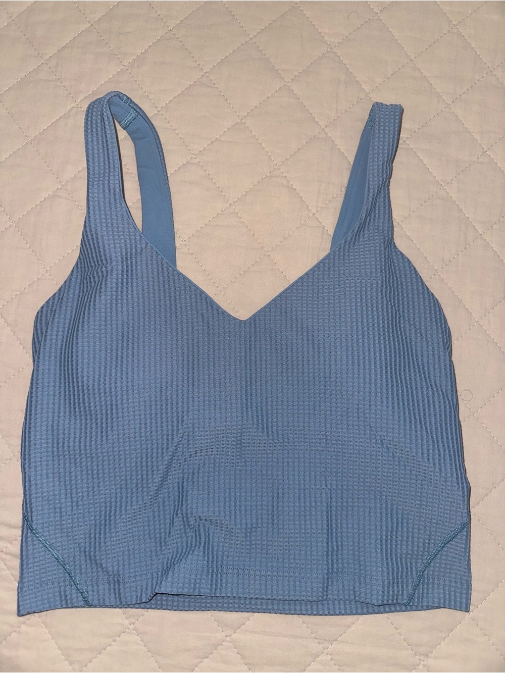 lululemon athletica blue waffle-texture align tank top